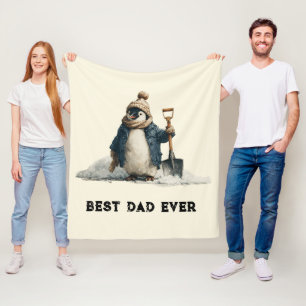 Beste Papa Ooit Winter Pinguïn Ontwerp Fleece Deken
