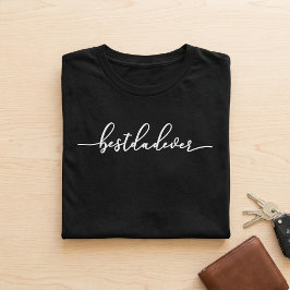 Beste Papa Ooit Witte Script Typografie Zwart T-shirt
