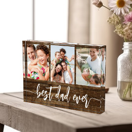 Beste papa ooit Wood Vaderdag fotocollage Fotoblokken