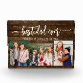 Beste papa ooit - Wood Vaderdag fotocollage Fotoblokken (Voorkant)