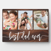 Beste papa ooit Wood Vaderdag fotocollage Fotoplaat (voorkant)