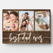 Beste papa ooit Wood Vaderdag fotocollage Fotoplaat (voorkant)