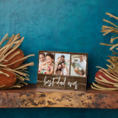 Beste papa ooit Wood Vaderdag fotocollage Fotoplaat (Zijkant)