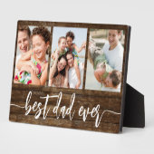 Beste papa ooit Wood Vaderdag fotocollage Fotoplaat (Zijkant)