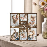 Beste papa ooit - Wood Vaderdag fotocollage Fotoplaat<br><div class="desc">Vier je vader met de "Best Dad Ever" Vaderdag Photo Collage Plaque, een welgemeend eerbetoon aan het man dat de wereld voor je betekent. Deze prachtig vervaardigde plaquette is voorzien van een hoogwaardige, aanpasbare fotocollage, waarmee u gekoesterde herinneringen en speciale momenten kunt laten zien. De collage is elegant gerangschikt rond...</div>
