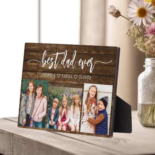 Beste papa ooit - Wood Vaderdag fotocollage Fotoplaat