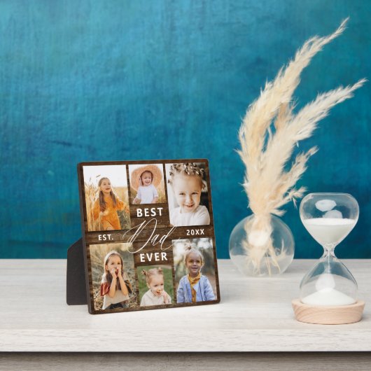 Beste papa ooit - Wood Vaderdag fotocollage Fotoplaat (Insitu)