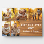 Beste papa ooit Wood Vaderdag fotocollage Fotoplaat (voorkant)
