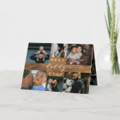 Beste papa ooit Woodgrain Vaderdag 6 Foto Kaart (Voorkant)