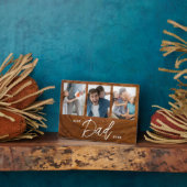 Beste papa ooit Woodgrain Vaders Day collage Fotoplaat (Zijkant)