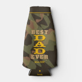 Beste PAPA ooit Woodland Camouflage Foto Flesjeskoeler (Voorkant)