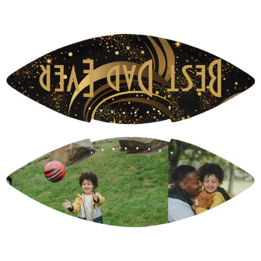 Beste papa ooit zwart blad goud wervelingen 2 foto american football (Panelen)