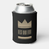 Beste papa ooit zwart en goud koning kroon modern blikjeskoeler (Blikje Achterkant)