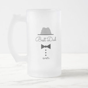Beste Papa Ooit, Zwart en Wit Matglas Bierpul
