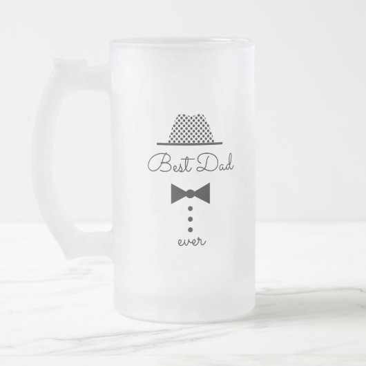 Beste Papa Ooit, Zwart en Wit Matglas Bierpul (Links)