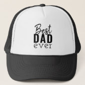 Beste Papa Ooit Zwart en Wit Typografie Trucker Pet (Voorkant)