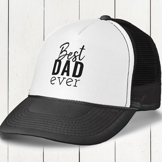 Beste Papa Ooit Zwart en Wit Typografie Trucker Pet