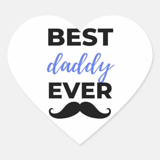 Beste papa ooit zwart hart sticker (Voorkant)