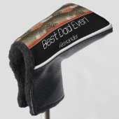 Beste papa ooit zwart roest visser vlieg vissen golfheadcover (3/4 voorkant)