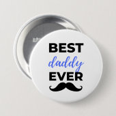 Beste papa ooit zwart ronde button 7,6 cm (Voorkant /achterkant)