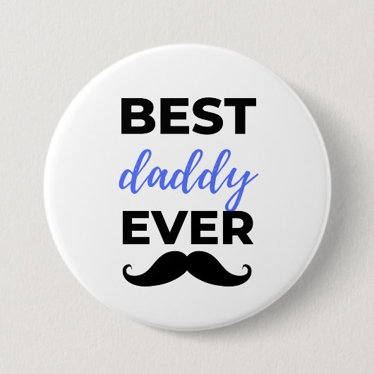 Beste papa ooit zwart ronde button 7,6 cm (Voorkant)