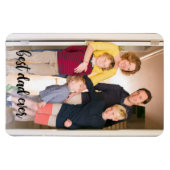 Beste papa ooit zwart script fotosjabloon magneet (Horizontaal)