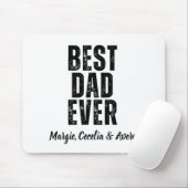 Beste papa ooit zwart script gepersonaliseerde naa muismat (Met muis)