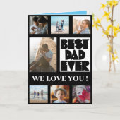Beste papa ooit zwart & wit fotocollage kaart (Gele Bloem)