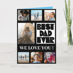 Beste papa ooit zwart & wit fotocollage kaart