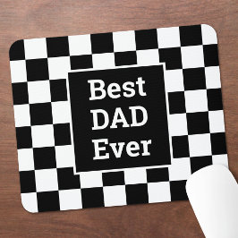Beste papa ooit zwart-wit geruit patroon muismat