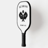 Beste papa ooit zwart-wit monogram pickleball paddle (Links)
