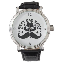 Beste papa ooit zwart wit Pet snor Horloge
