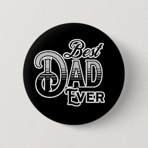 Beste papa ooit   Zwart-wit  tekst Ronde Button 5,7 Cm