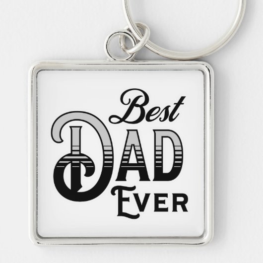 Beste papa ooit | Zwart-wit  tekst Sleutelhanger (Voorkant)