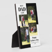 Beste papa ooit zwart, wit Vaderdag foto Fotoplaat (Zijkant)