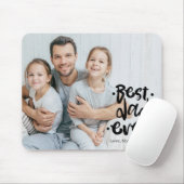Beste papa ooit Zwarte aangepaste fotocadeau van k Muismat (Met muis)