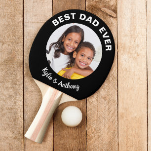 Beste Papa Ooit Zwarte Foto Tafeltennisbatje