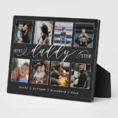 Beste papa ooit zwarte houtnerf fotocollage fotoplaat (Zijkant)