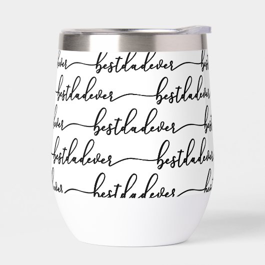 Beste Papa Ooit Zwarte Script Typografie Wit (Links)