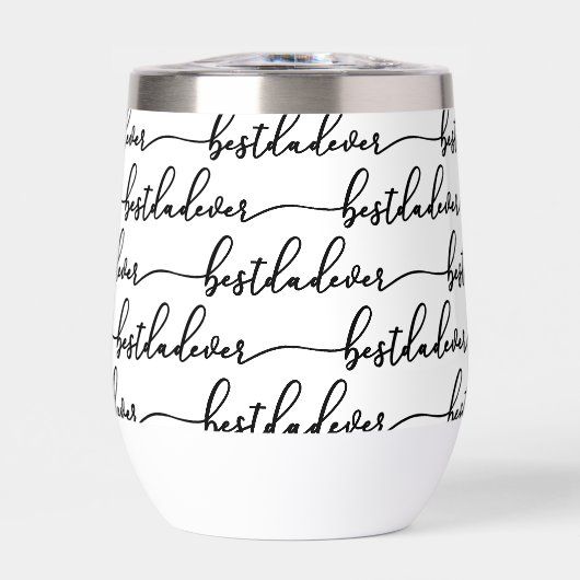 Beste Papa Ooit Zwarte Script Typografie Wit (Voorkant)
