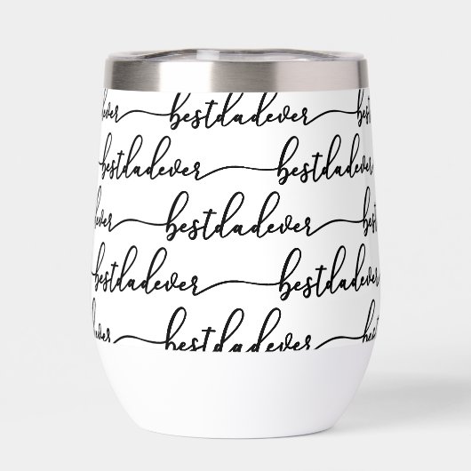 Beste Papa Ooit Zwarte Script Typografie Wit (Achterkant)