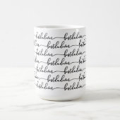 Beste Papa Ooit Zwarte Script Typografie Wit Koffiemok (Center)