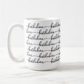 Beste Papa Ooit Zwarte Script Typografie Wit Koffiemok (Links)