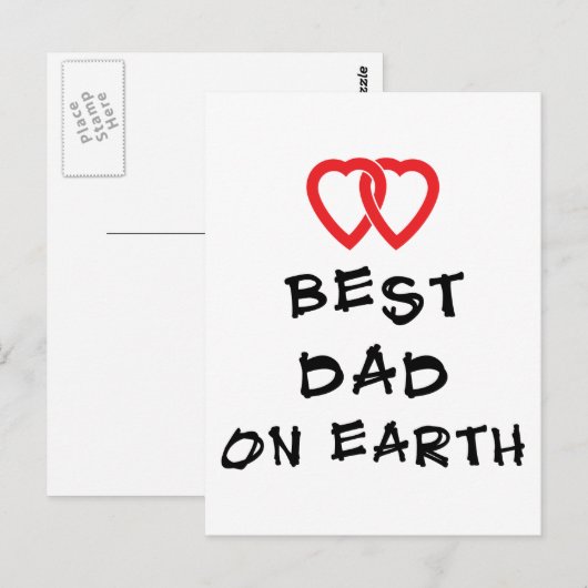 Beste papa op aarde cadeau briefkaart (Voorkant / Achterkant)