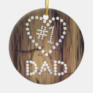 Beste Papa op Houten Achtergrond Keramisch Ornament
