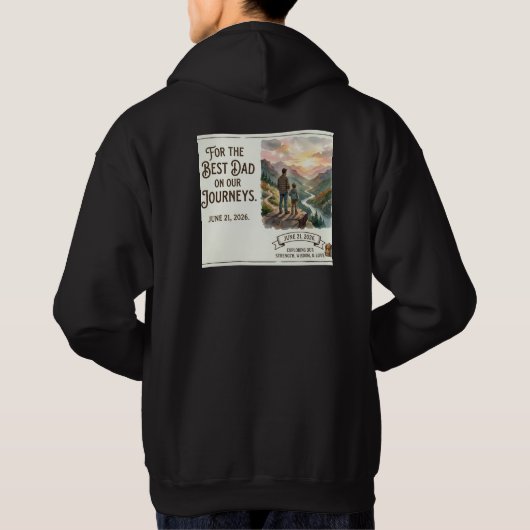 Beste papa op onze reizen aangepaste Vaderdag Hoodie (Achterkant)