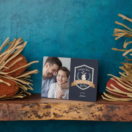 Beste papa op papier | Foto Golf Dad Fotoplaat (Zijkant)