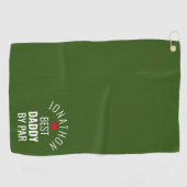 Beste papa op parennaam Heart Green Golfhanddoek (Horizontaal)