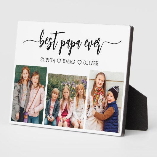 Beste Papa Opa Kleinkinderen Fotocollage Fotoplaat (Zijkant)