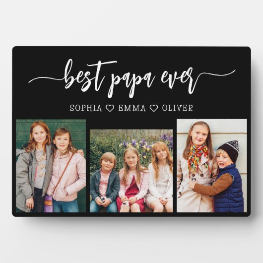 Beste Papa Opa Kleinkinderen Fotocollage Fotoplaat (voorkant)